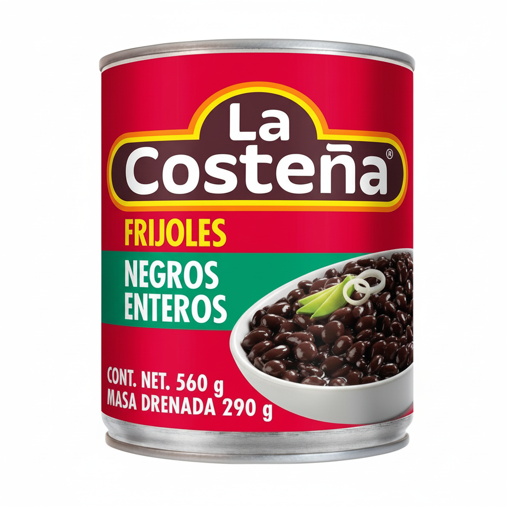 FRIJOLES NEGROS ENTEROS La costeña